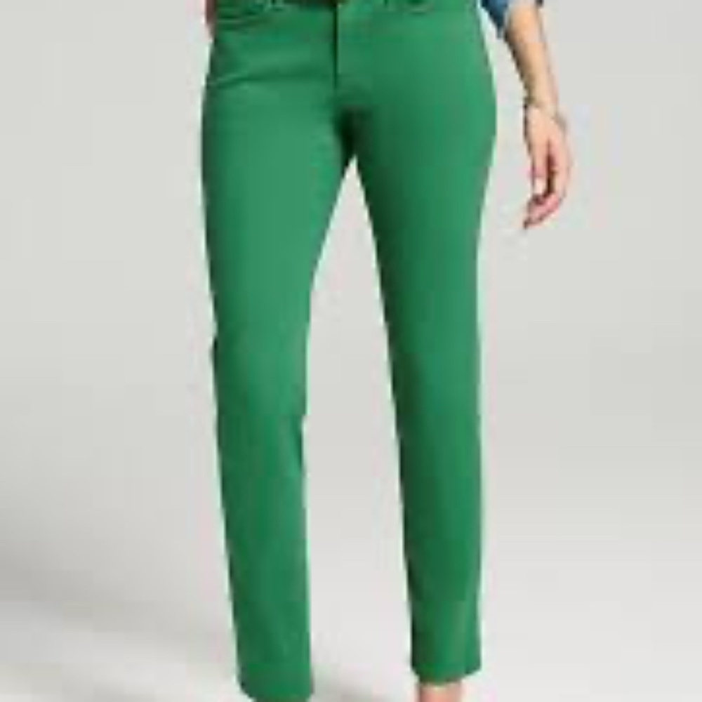 Green NYDJ Straight Leg Denim Stretch Jeans sz 12